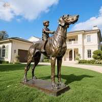 Sculptures de chien personnalisées, Statues de chien grand danois en bronze pour décorations de jardin extérieur Statues de grand danois en bronze