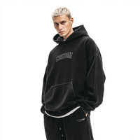 Sweat-shirt à capuche personnalisé avec logo, épais, vierge, imprimé en relief, lourd, de haute qualité, pour homme
