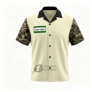 TOOHOO ขายส่งเสื้อโบว์ลิ่งผู้ชายแบบใหม่ ODM ผ้าแคนวาสโพลีเอสเตอร์ 100% แขนสั้น สวมใส่สบาย ระบายอากาศได้ดี ปรับแต่งได้ - Product Image 1