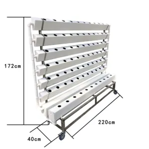 Custom Multi Tier Indoor Cultivation Plant Led Grow System Movable Rolling Hydroponic Vertical Farming Mobile Grow Rack