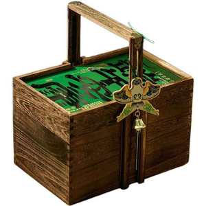 Coffret Cadeau Édition Limitée Fête des Bateaux du Dragon 2026 : Panier en Bois Massif + Couvercle de Style Chinois Vert Foncé - Idéal pour les Entreprises - Product Image 5