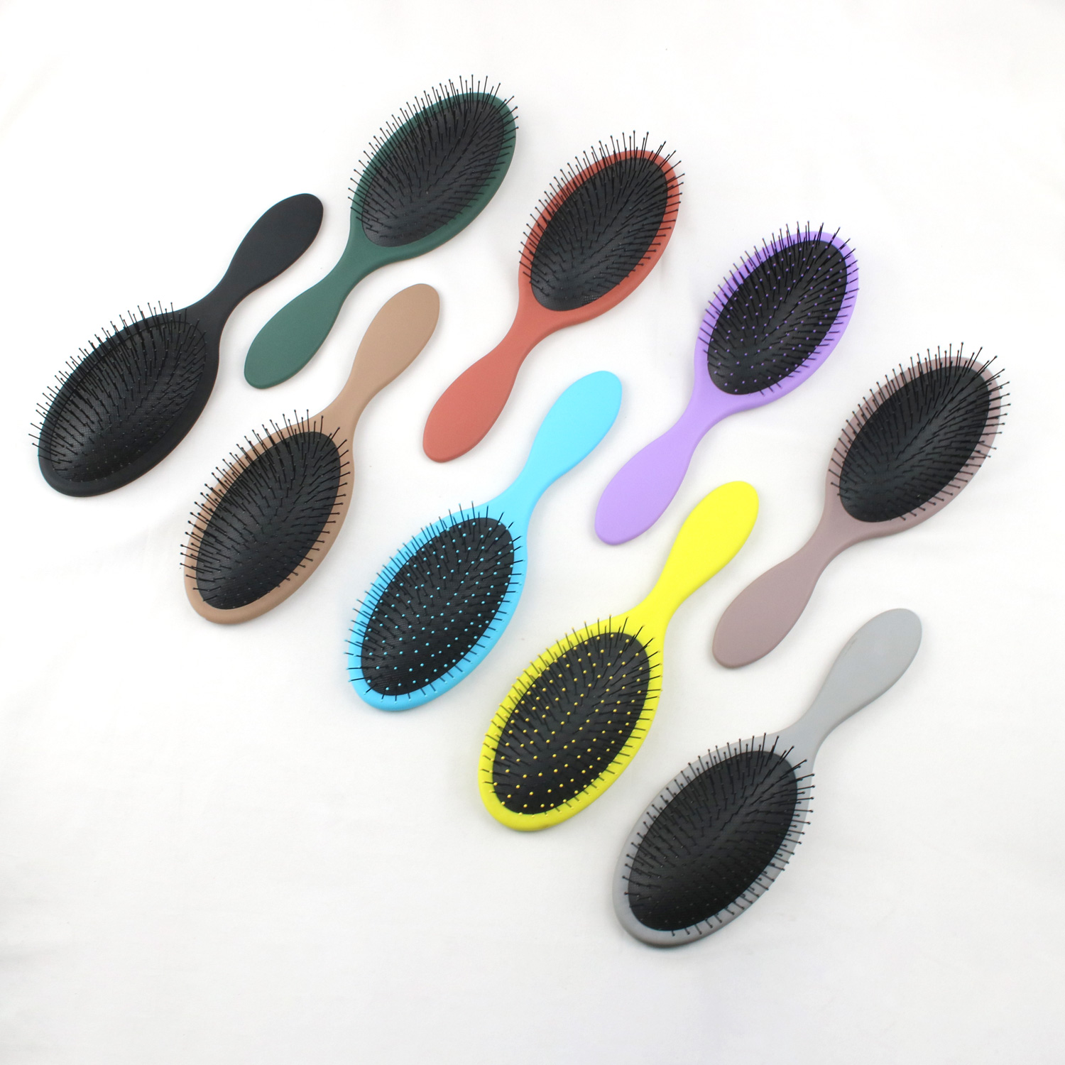 Private Label Magia Handle Massagem Escova De Cabelo Misturado Javali Cerdas Nylon Detangling Hairbrush Para Encaracolado Cabelo Molhado Ou Seco Detangler