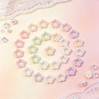 Accessoires pour ongles Macaron Hollow Star, petits charms en résine en forme d'étoile, décorations florales aux couleurs pastel pour salon de manucure