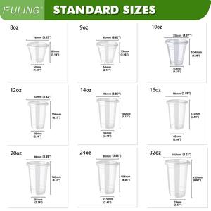 Gobelet à boisson froide jetable en plastique PET personnalisé FULING avec couvercle et paille - Product Image 5