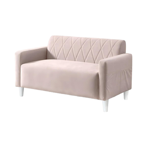 [<span class=keywords><strong>URBAN</strong></span>] Sofá Compacto de Tela de Dos Plazas, 120 cm de Ancho, Color Rosa, Ahorro de Espacio, Fácil Montaje, Estilo Nórdico para Sala de Estar, SG-130 - Product Image 1