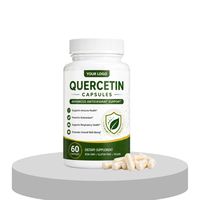 Capsules végétales de Quercétine 500mg en vrac, marque privée ODM OEM, flavonoïde naturel, antioxydant, complément pour la santé respiratoire