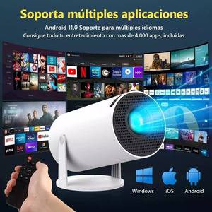 Projecteur portable intelligent HY300 Pro Mini Smart <span class=keywords><strong>TV</strong></span> Wifi, jeux vidéo, cinéma maison, projecteurs Android pour l'extérieur, téléphone portable, projecteur 4K - Product Image 6