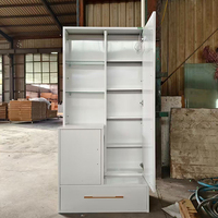 Meuble de rangement métallique, fabrication directe usine, coiffeuse moderne en fer éclairée sur pied, personnalisable pour hôtel, chambre, salle de bain, salon