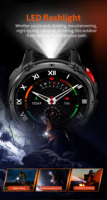 Montre connectée de sport intelligente HT33 avec boussole, batterie grande capacité 1100 mAh, appels Bluetooth, suivi de santé en extérieur, compatible Android ou iOS, OEM/ODM