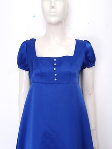 Robe de bal Empire en satin à col carré et manches bouffantes pour femme, longueur ras du sol, idéale pour les spectacles de théâtre, les bals et les costumes d'époque, sur mesure - Product Image 5