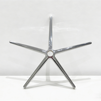 Base de chaise de bureau en alliage d'aluminium à 5 étoiles, 700 mm, support pivotant de remplacement, trou central de 11,2 mm, installation facile