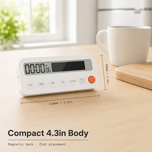 Digitaler Küchentimer, <span class=keywords><strong>Countdown</strong></span>, <span class=keywords><strong>2</strong></span> Stunden, magnetisch, Kunststoff, LCD, geräuschloser Bildschirm, Blitz, 24 Balken, Fortschrittsanzeige, YGH6212 - Product Image 2