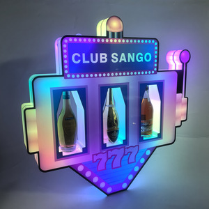 Máquina de Sorteo <span class=keywords><strong>Iridiscente</strong></span> RGB, Soporte de Acrílico LED para 3 Botellas de Vino, Exhibidor LED para Licores y Champán, Presentador de Botellas LED para Bar o Club - Product Image 3