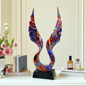 Adorno de Alas de Ángel Coloridas de Arte Europeo Abstracto, Artesanía para Decoración del Hogar, Sala de Estar, Porche, Regalo de Inauguración de Casa, Resina Epoxi - Product Image 1