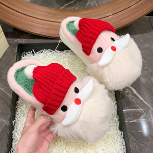 Pantuflas de Felpa Cálidas de Navidad 2025, Pantuflas de Invierno Antideslizantes para Mujer, Zapatos de Casa para Papá <span class=keywords><strong>Noel</strong></span> - Product Image 6