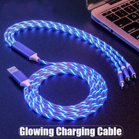 Meilleurs produits de vente 2025 adaptateur de charge de téléphone portable 3 en 1 Led lumineux Type C câble de données voiture Streamer câble de charge Usb