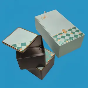 Embalagem de papel retangular feita a mão para chá, caixa de presente personalizada para 2 caixas de papelão dobráveis com embalagem personalizada