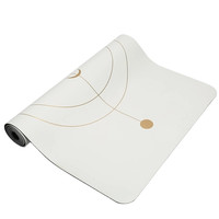 Tapis de yoga blanc en caoutchouc naturel PU écologique, antidérapant, avec logo personnalisé, vente en gros, lignes de positionnement personnalisées pour le fitness