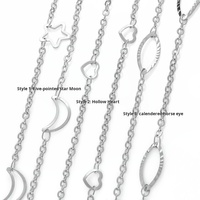 Chaîne en acier inoxydable 18 carats en or, motif lune, étoile et cœur, durable et écologique, pour la fabrication de bijoux (colliers) - Vente en gros