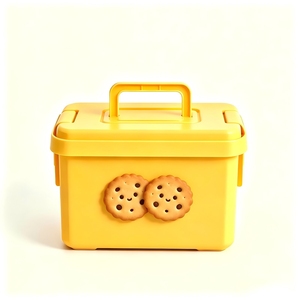 Boîte de rangement portable en plastique PP rectangulaire avec poignée et couvercle, bac de rangement empilable moulé par injection pour jouets et livres d'enfants - Product Image 1