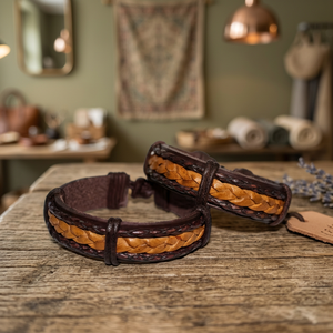 Custom Genuine <b>Leather</b> <b>Bracelet</b> Handmade Braided Wristband Manufacturer from Divine International - Product Image 1