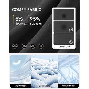 Pantalones Cortos de Golf para Hombre, 9 Pulgadas de Largo, Secado Rápido, Corte Clásico, Cintura Elástica, Elásticos en 4 Direcciones, con 4 Bolsillos - Product Image 5