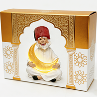 Décorations en résine, statues islamiques musulmanes, étoiles et lunes lumineuses, petites figurines du Ramadan