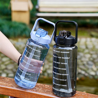 Bouteille d'eau de sport en plastique transparent portable de 2 litres 2000ML grande bouteille de voyage en plastique