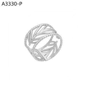 Amy Amy Fashion <b>Ring</b> A3330 Stainless Steel Plant Pattern <b>Cocktail</b> <b>Ring</b> For Women Modern Daily Wear Gift Jewelry - Product Image 1
