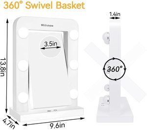New Product Makeup Vanity 360 Rotation 3X <strong>Magnifying</strong> <strong>Mirror</strong> <strong>Make</strong> <strong>up</strong> <strong>Mirrors</strong> with Lights - Product Image 5