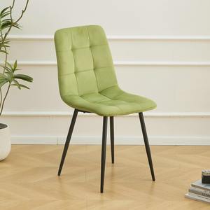 Sillas de Comedor Elegantes para Hotel: Detalle Acolchado de Terciopelo Marrón con Patas Negras, Perfectas para Comedor o Sala de Estar - Product Image 3