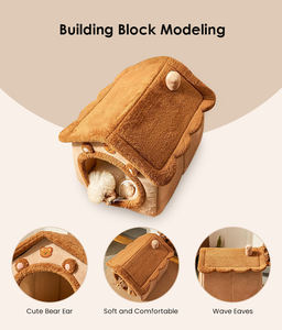 Abri pour chat en molleton de corail de couleur personnalisée coussin chauffant facile à assembler pour animaux de compagnie pour l'hiver respirant et sûr pour la maison des chats - Product Image 3