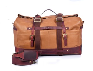 Bolsa de Viaje de Cuero Genuino Vintage, 36-55L, Impermeable, Correa Ajustable, Cierre de Cremallera, Unisex - Product Image 1