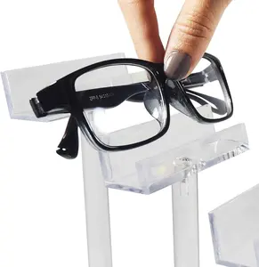 HQ אקריליק משקפיים מסגרת Stand 4 Tier משקפי שמש מדף תצוגת משקפיים חנות בית ארגונית