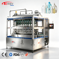 Machine de remplissage automatique en ligne pour détergent lessive 500ml 750ml 1L avec débitmètre et doseur intégrés