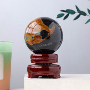 Bolas de cristal naturales de la más nueva llegada Simbiosis de obsidiana negra del océano de cristal natural para la decoración - Product Image 4