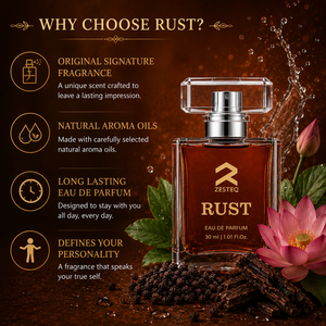 Zesteq Rust Eau De Parfum 30ml, Perfume Unisex Premium con Notas Amaderadas y Oud, Fragancia Elegante y Duradera, Regalo Casual en Formato Líquido - Product Image 6