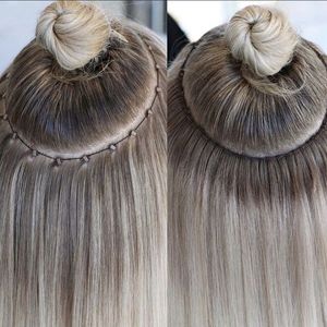Factory Price Nasa Hair 24 Inches Brown Double <b>Braided</b> Weft Vietnamese Virgin Remy Kinky Straight Hair Weaving <b>Extensions</b> - Product Image 5