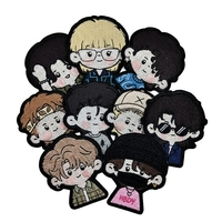 Patch personnalisable en tissu polyester avec personnage de dessin animé, broderie mignonne sur mesure pour vêtements, chapeaux et accessoires