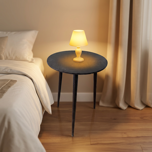 Modern Round Aluminium Side Table Handmade Metal Coffee Table Living Room Accent Table Decorative End Table Furniture - Product Image 1