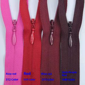 Cremallera Invisible Ecológica YKK Auténtica, Color Rojo Rosa, Borgoña, Morado Oscuro, 20cm-60cm, Material Plástico para Prendas y Vestidos - Product Image 1