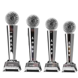 Trophée de <span class=keywords><strong>golf</strong></span> en cristal K9 personnalisé avec gravure, gravure au laser et impression UV - Prix pour divers événements - Product Image 1