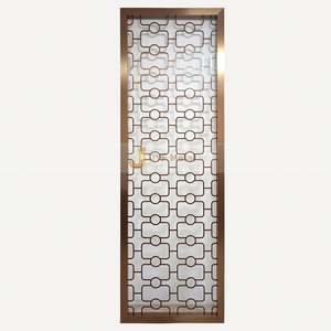EX287 Stainless Steel Gold Room Divider for Home <b>Wall</b> Art Decorative <b>Screen</b> Metal <b>Screen</b> Dividers Partitions Room Divider - Product Image 1