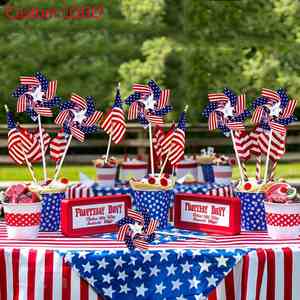 Molinos de Viento Personalizados de Plástico con Diseño de Arcoíris para el Día de la Independencia, Decoración para Jardín y Césped para Niños, con Logotipo Personalizado por Sublimación - Product Image 2