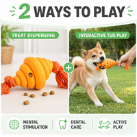 Jouet interactif pour chien TOPIN SBP-D029 en TPR de qualité alimentaire, durable, avec distributeur de friandises et corde pour la bataille de la corde, multicolore