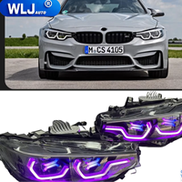 Feux de jour à LED RGB 7 couleurs V2 style IKON pour BMW Série 4 F32 F33 F36 F80 F82 F8X M3 M4, installation facile (Plug and Play)