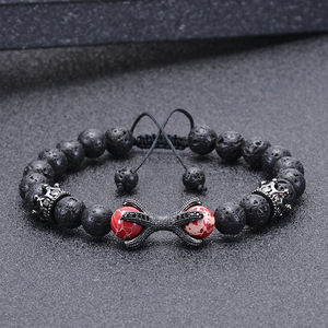 Pulsera de cuentas de piedra natural de 8mm, pulsera de piedra volcánica de <span class=keywords><strong>lava</strong></span>, pulpo, cobre, incrustaciones de diamantes, emperador, salud, al por mayor - Product Image 1