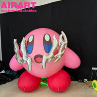 Poupée gonflable à thème rose, mascotte de dessin animé gonflable pour décoration extérieure