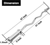 HUISHENG Barre d'haltères courbée à levier chromé 1.50m 2.2 1.2m Barre d'haltères Ez Curl Barre d'haltères