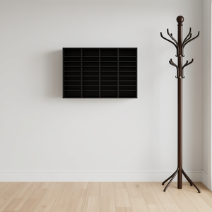 VEVOR Organizador de pared para llaves, color negro, 36 compartimentos, clasificador de archivos de metal, almacenamiento de oficina, estantes extraíbles, diseño moderno - Product Image 2